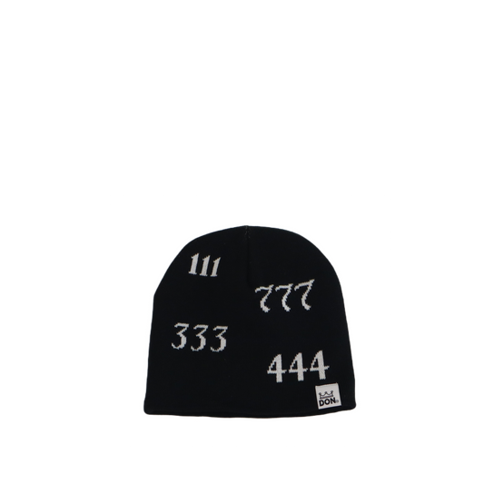 Dispersed Angel Number Beanie, Black