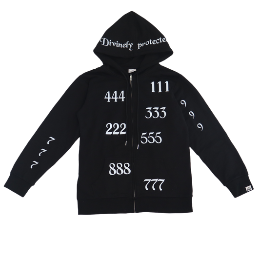 Divinely Protected Dispersed Angel Number Hooded Jacket