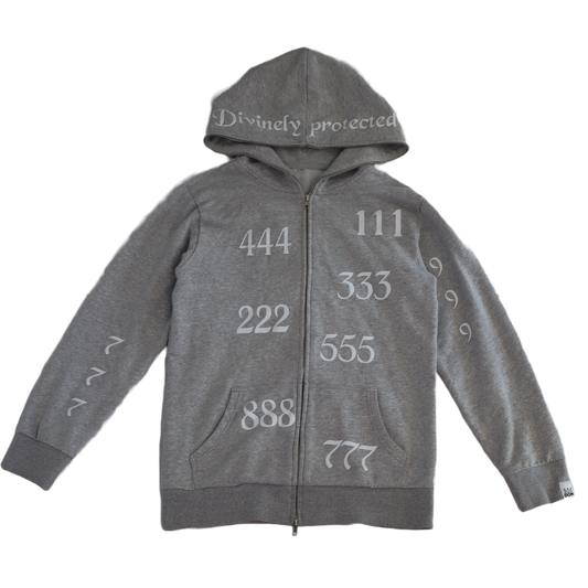 Divinely Protected Dispersed Angel Number Full zip Hooded Jacket