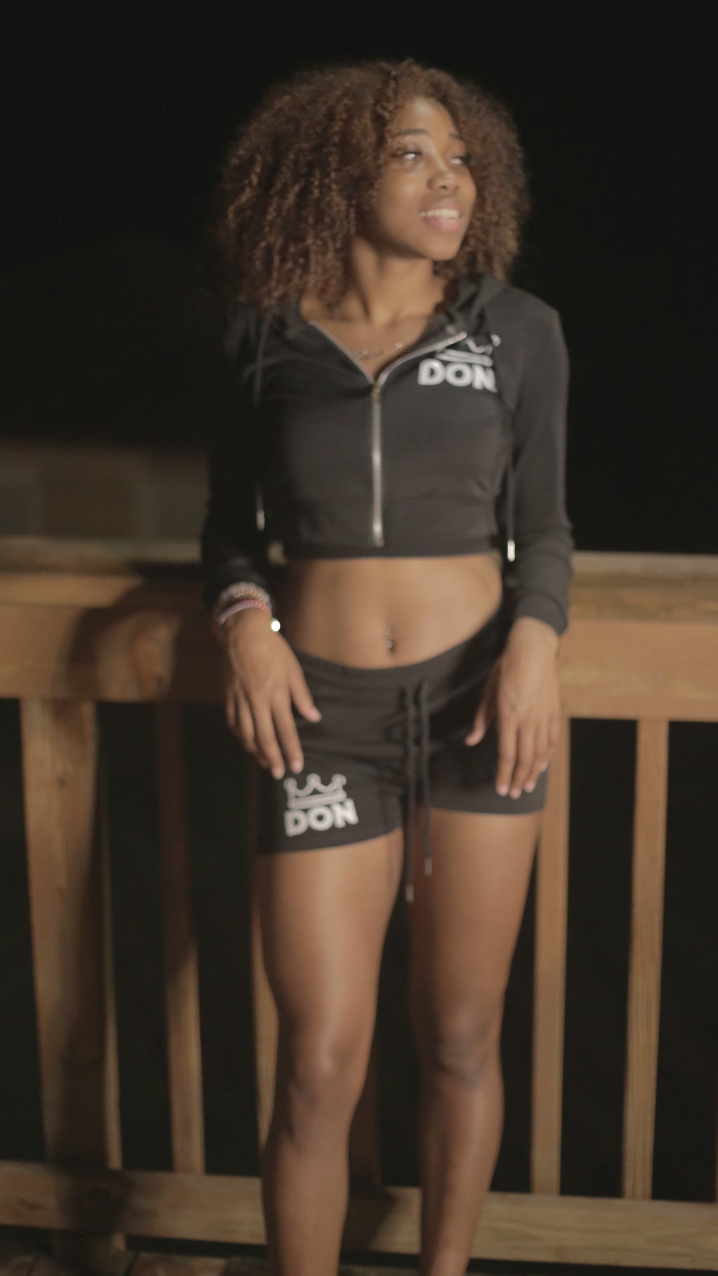 DON Cropped Two-Piece Hoodie Set